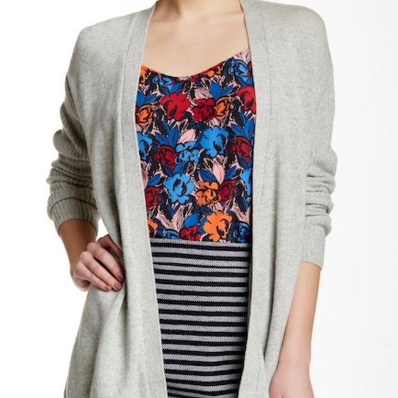 J. Crew Factory Sweaters - J.Crew Gray Homespun Cardigan Sweater W/Ribbed Sl